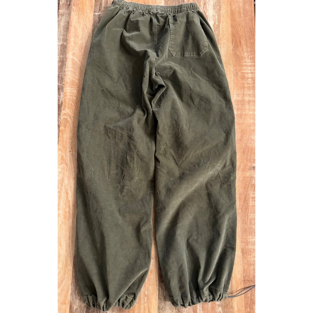 Aeropostale Olive Green Corduroy Parachute Pants Joggers XS Y2K Cozy Streetwear - Picture 2 of 13